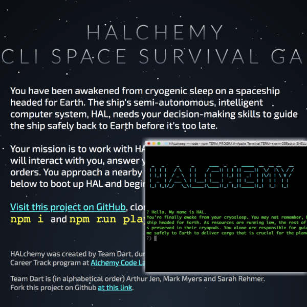 screen shot of project